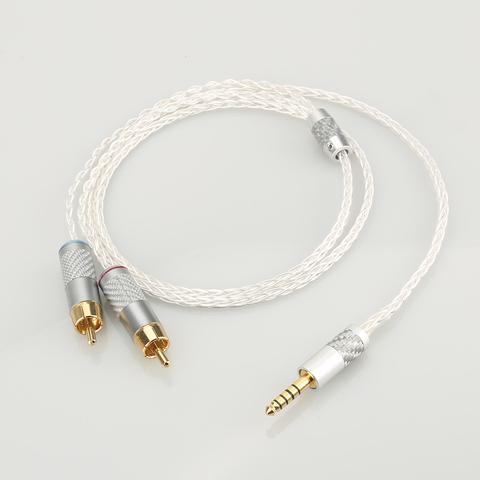 1 pieza de alta fidelidad 4,4mm chapado en oro macho a 2 RCA Cable de Audio para Sony WM1A/1Z PHA-1A/2A Z1R 4,4mm Cable de actualización ► Foto 1/6