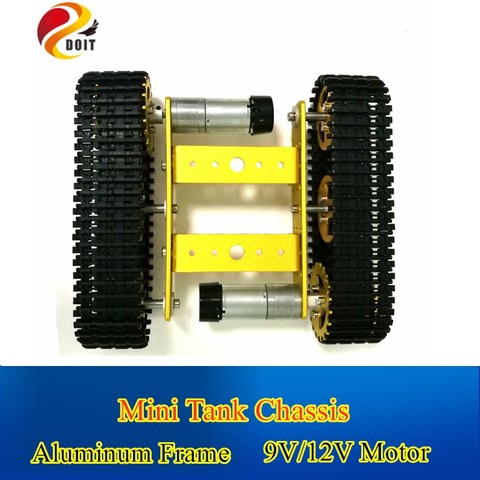 DOIT RC Metal Robot tanque chasis mini T100 oruga vehículo oruga con pista de plástico 2 motores para plataforma Robot RC ► Foto 1/1