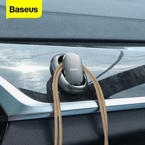 Baseus-ganchos de sujeción automática para coche, 2 uds., organizador Universal de accesorios para coche, soporte de pegatinas, colgador de Clips de Metal para coche ► Foto 1/6