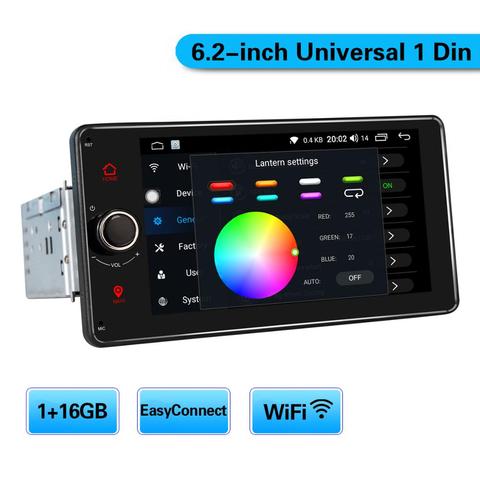 Radio Estéreo Universal para coche, reproductor Multimedia de DVD con GPS, espejo con forma de rueda, 1 Din, Android, 6,2 pulgadas, nuevos productos ► Foto 1/6