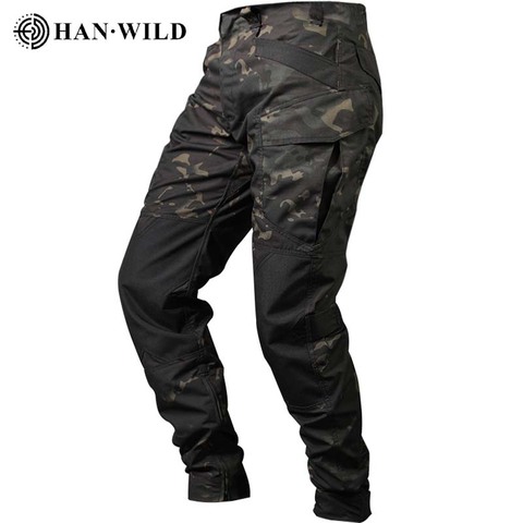 Pantalones tácticos Airsoft para hombre, pantalones de caza de tela militar, Camuflaje, Cargo, hasta la rodilla, reforzado, duradero ► Foto 1/6