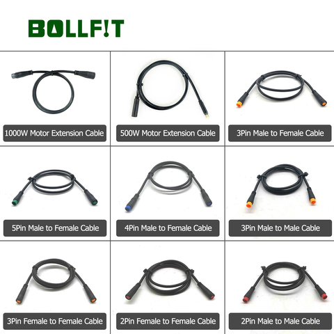 BOLLFIT Julet Cable de conversión Ebike Motor Cable de extensión Cable a prueba de agua 2 3 4 5 6pin para acelerador bici eléctrica de Ebrake Luz ► Foto 1/6