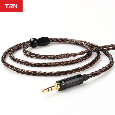 TRN T4 8 Core OCC solo cobre y cristal/3,5 MM con MMCX/2PIN conector de auriculares Cable para TRN V90 V80 V10 BA5 ST1 VX ► Foto 1/6