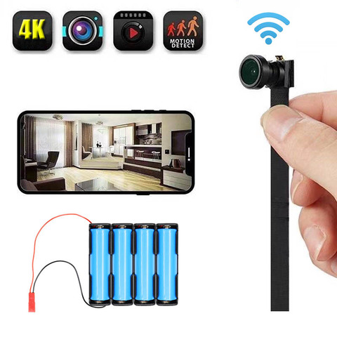 JOZUZE HD 4K de bricolaje portátil WiFi Mini cámara IP visión nocturna Vista Remota P2P inalámbrico Micro Cámara videocámara grabadora de vídeo ► Foto 1/6