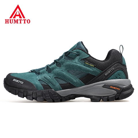 HUMTTO-botas de montaña impermeables de cuero genuino para hombre, zapatos de senderismo, Trekking al aire libre, ligeras y transpirables ► Foto 1/6