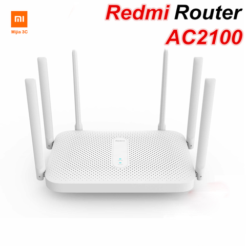 Xiaomi-Rúter inalámbrico de doble banda y puertos gigabit con 6 antenas, eenrutador y repetidor Wifi, alta ganancia, mayor cobertura, instalación fácil, Redmi AC2100 ► Foto 1/6