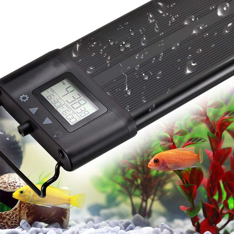 Iluminación de acuario programable de 45cm, luz LED de espectro completo para pecera con soportes extensibles para plantas de agua, resistente al agua IP68 ► Foto 1/6