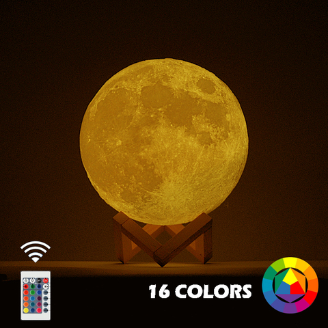 Nuevo, servicio de triangulación de envíos lámpara de Luna 3D cambio colorido toque Usb Led luz nocturna decoración del hogar regalo creativo ► Foto 1/6
