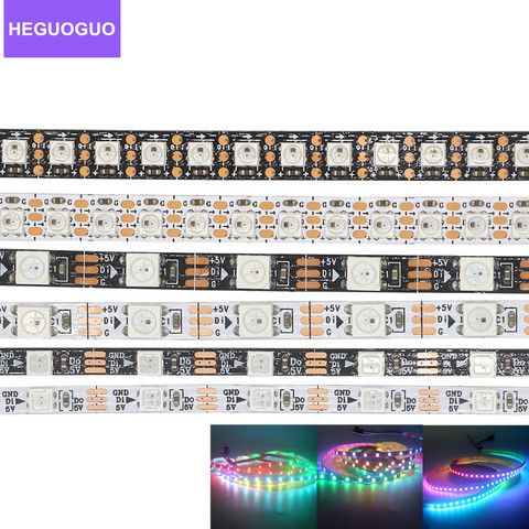 Tira de luces Led WS2812B WS2812 3535 IC, cinta luminosa direccionable Individual inteligente, negra/blanca, PCB, 5V, ancho estrecho de 4mm, 5mm y 8mm, 5050 ► Foto 1/6