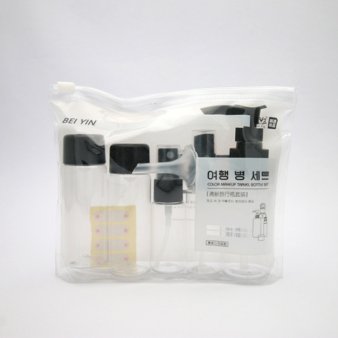 7 unid/set Mini viaje cosméticos de maquillaje de la cara crema olla botellas de plástico transparente accesorios de viaje vacía maquillaje contenedor botella ► Foto 1/4