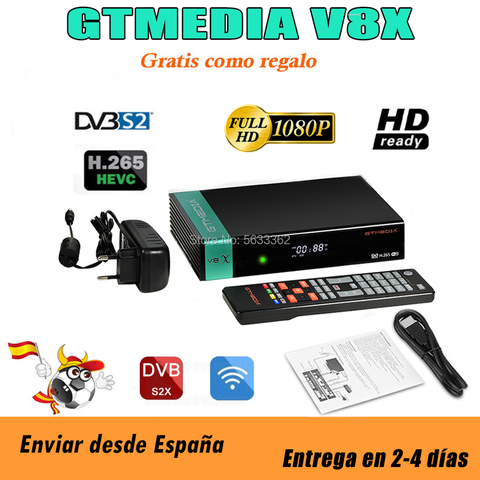 GTmedia-V8X actualizado por Gtmedia V8 NOVA DVB-S/S2/S2X, wi-fi integrado, medios GT V8 honor V9 Super, sin aplicación ► Foto 1/6