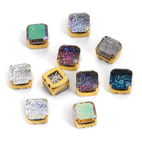 Astrobox-abalorios cuadrados de princesa con garra de cristal, cuentas sueltas de diamantes de imitación, para ropa y accesorios, fabricación de joyas ► Foto 1/6