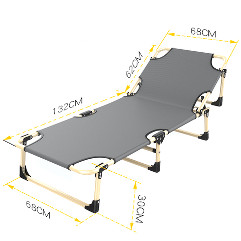 Cama plegable individual minimalista para el hogar, para la oficina, para la siesta, para adultos, reclinable, multiusos ► Foto 1/2