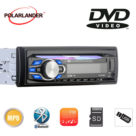 Radio Estéreo con Bluetooth para coche, reproductor de CD, DVD, MP4, MP3, 1 Din, USB/AUX/SD/MMC, 12V, autorradio manos libres, 87,5-108,0 MHz ► Foto 1/6