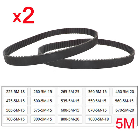 2 uds. De cinturón de distribución de transmisión HTD 535 5M 15 225 260 265 360 450 475 500 535 550 560 565 575 600 670 700 800 800 1000 5M, cinturón de 15mm 20mm ► Foto 1/2