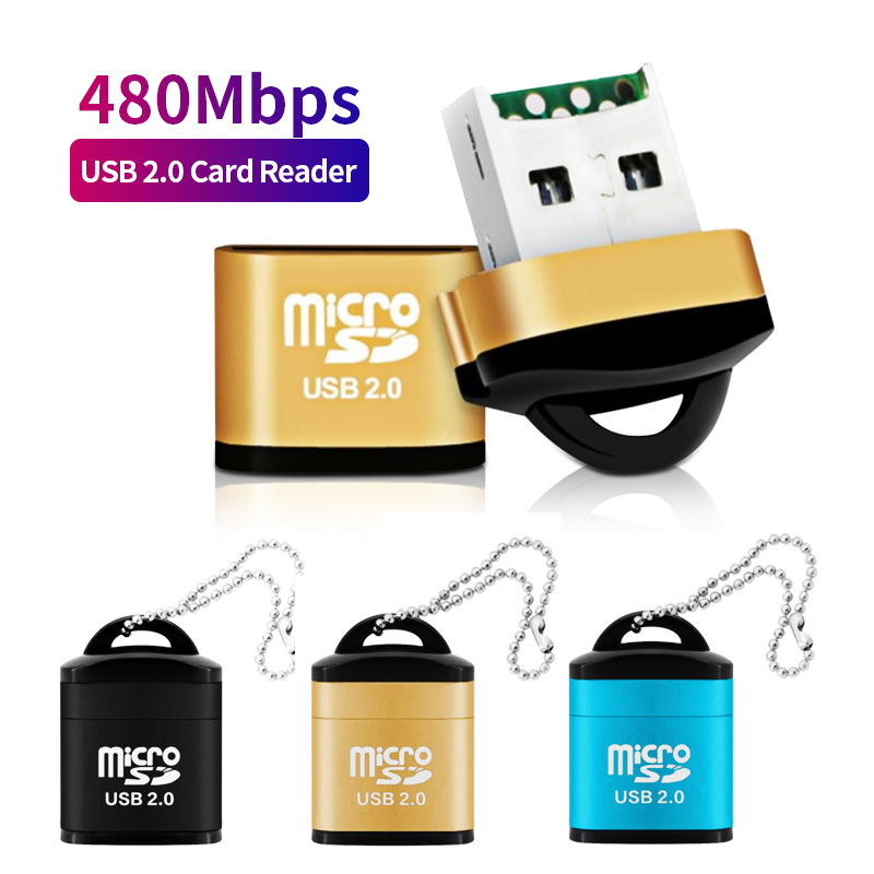 ANMONE-Lector de tarjetas Micro SD USB 2,0, Mini lector de tarjetas de memoria de teléfono móvil, adaptador USB de alta velocidad para accesorios de ordenador portátil ► Foto 1/6