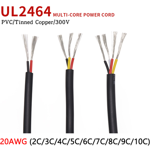 1M 20AWG UL2464 revestido de alambre de canal de Cable de línea de Audio de 2 3 4 5 6 7 8 9 10 núcleos aislado Cobre blando Señal de Cable el Control de alambre ► Foto 1/5