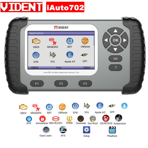 VIDENT-Herramienta de servicio multiaplicador iAuto 702 Pro, compatible con ABS/SRS/EPB/DPF, actualización a 19 mantenimiento, 3 años de actualización gratuita en línea ► Foto 1/6