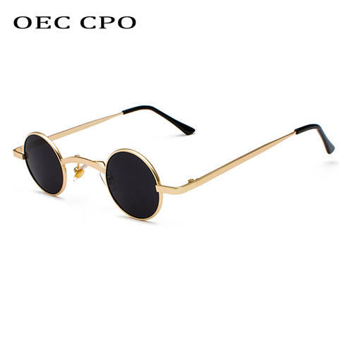 OEC CPO-gafas de sol redondas para mujer y hombre, anteojos de sol femeninos pequeños, de diseño de marca, de Metal, O89, 2022 ► Foto 1/6