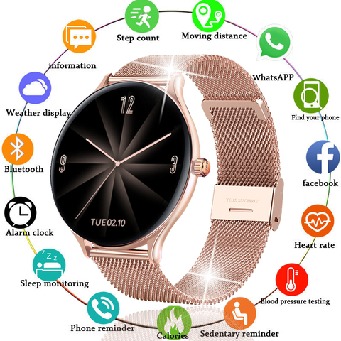 Reloj inteligente para hombre y mujer, nuevo reloj inteligente deportivo con control del ritmo cardíaco y de la presión sanguínea, para Android IOS ► Foto 1/6