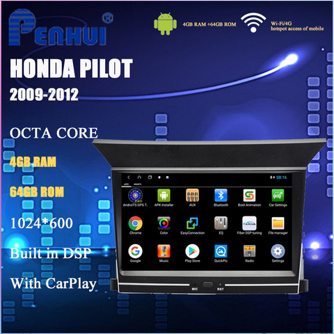 Android DVD del coche para Honda piloto (2009-2012) auto Radio Multimedia reproductor de Video GPS de navegación Android 10,0 doble DIn ► Foto 1/6