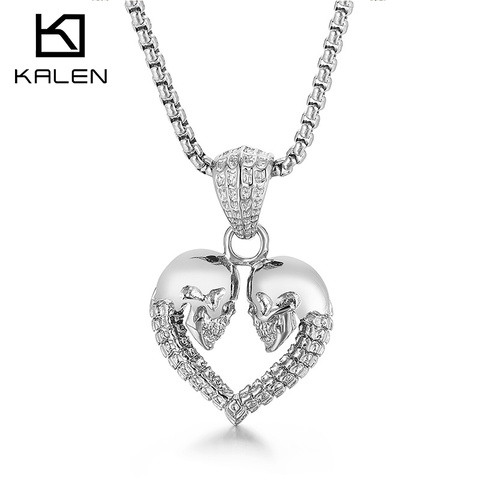 Kalen-Colgante de acero inoxidable para pareja, collar para hombre y mujer, regalo de aniversario, accesorios de joyería ► Foto 1/6