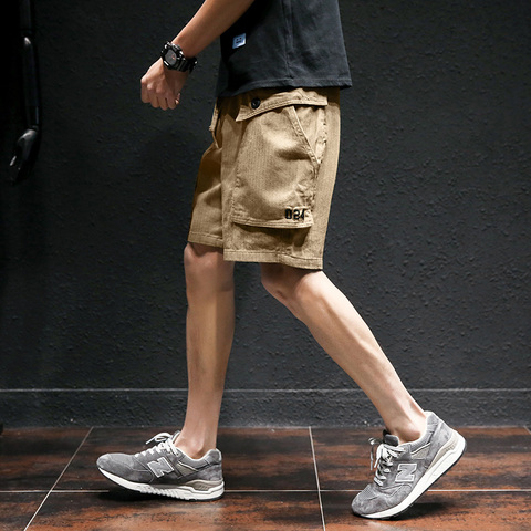 Pantalones cortos militares de algodón para hombre, Shorts holgados con múltiples bolsillos, Bermudas informales, color verde militar, para verano, 2022 ► Foto 1/5