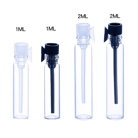 5 unids/lote de vidrio Mini pequeña muestra de Perfume ampolletas Perfume botella 1ml 2ml laboratorio vacías fragancia líquida tubo de ensayo botella de prueba ► Foto 1/6