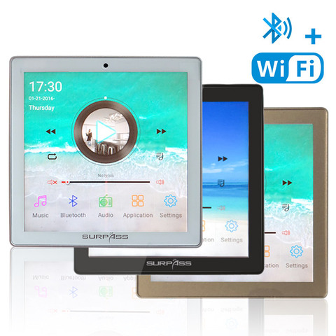 Nuevo para el hogar Mini WiFi pantalla táctil Bluetooth en la pared de Audio de música Centro amplificador de sonido tv tablet inteligente Digital fm estéreo amplificador ► Foto 1/6