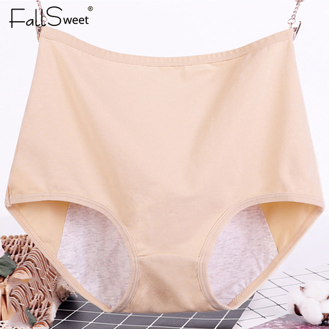 FallSweet-bragas menstruales de talla grande para mujer, ropa interior Sexy de cintura alta a prueba de fugas, 6XL ► Foto 1/6