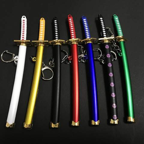 Especial Roronoa espada de Zoro llavero de los hombres y las mujeres con hebilla portaherramientas vaina Katana Sabre llaveros de coche regalo llaveros Q-053 ► Foto 1/6