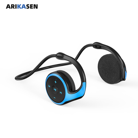 Auriculares deportivos con Bluetooth y reproductor de MP3, radio FM, micrófono, 10 horas de música, inalámbricos, tarjeta TF, estéreo de graves, novedad de 2022 ► Foto 1/6