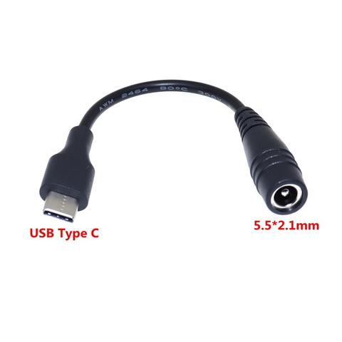 Conector hembra DC5.5 x 2,1mm, adaptador de CC a macho tipo C USB 3,1, Micro usb macho, 10cm ► Foto 1/6