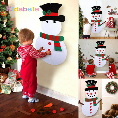 DIY fieltro árbol de navidad niños juguetes para niños guardería manualidades muñeco de nieve decoración de juguetes educativos Mejores Regalos para niños ► Foto 1/6