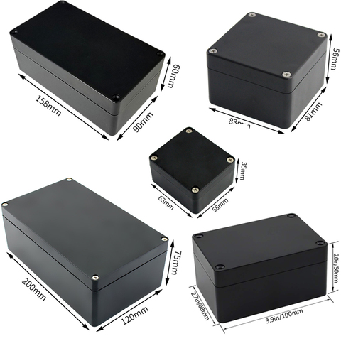 Caja de instrumentos ABS impermeable para bricolaje, caja de Proyecto de plástico, color negro, caja de almacenamiento, montaje de suministros electrónicos ► Foto 1/6