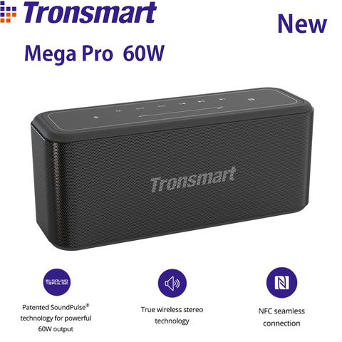 Tronsmart-Altavoz Bluetooth Mega Pro, reproductor de música portátil con graves mejorados, TWS, columna con NFC, IPX5,10 horas de tiempo de reproducción, Panel táctil, 60W ► Foto 1/6