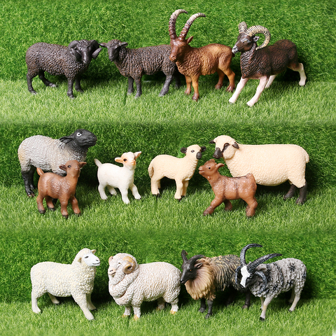 Figura de acción de simulación de oveja merina, Argali, oveja del Himalaya, Oveja Negra, Cabra, modelo de animal, juguetes educativos para niños ► Foto 1/6