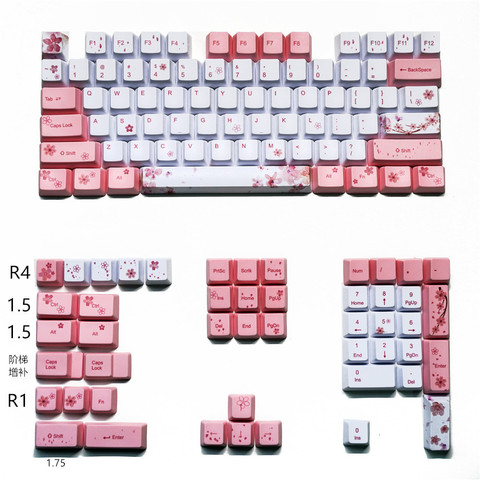 Juego completo de teclas PBT para teclado mecánico, OEM, sublimación, para todas las teclas Sakura ► Foto 1/1