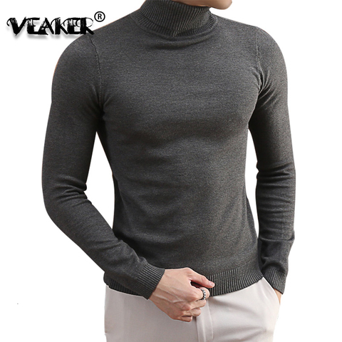 Suéteres de cuello alto para hombre, jerseys tejidos coreanos, ajustados, de lana, informales, de Color sólido, S-3XL, otoño, 2022 ► Foto 1/6