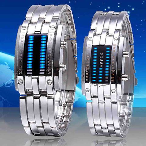 Reloj para pareja de hombres y mujeres, pulsera Digital de aleación de lujo con fecha, LED, deportivo ► Foto 1/6