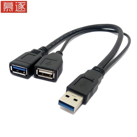 Cable de extensión de datos para disco duro móvil de 2,0 pulgadas, Cable USB 3,0 Y 2,5 hembra a USB Dual macho de potencia Extra ► Foto 1/6