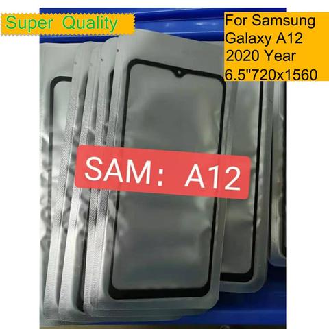 Panel de cristal frontal para Samsung Galaxy A12, Panel de cristal frontal LCD, exterior, lente A12 con pegamento OCA, 10 unids/lote ► Foto 1/2