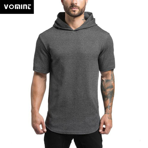 Camisetas de verano para hombre, camisa de manga corta deportiva de algodón, transpirable, ajustada, Color sólido ► Foto 1/6