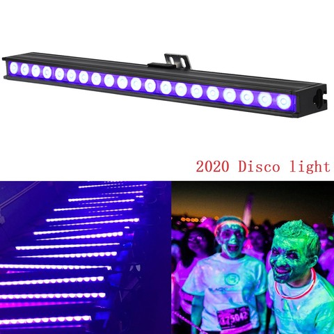 Luces de discoteca para DJ, lámpara UV para fiesta de boda, Navidad, Bar, láser, escenario, pared, luz de fondo, 20 LED UV, color negro violeta ► Foto 1/6