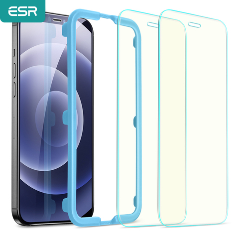 ESR-Protector de pantalla de vidrio templado para iPhone, Protector de pantalla de vidrio templado para iPhone 12 Pro Max 12 Mini, película protectora de cobertura completa ► Foto 1/6