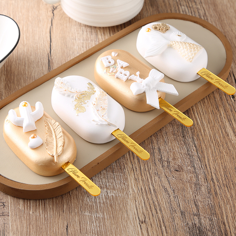 Palos de helado acrílicos con nombre personalizado, palo de paleta personalizado, para cumpleaños, celebración de bebé, decoración de horneado ► Foto 1/6
