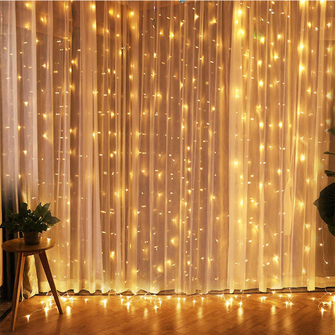 Guirnalda de luces led de Navidad, de cortina carámbano, iluminación decorativa para año nuevo, Navidad, 1x3, 2x2, 2x3, 3x3M, 2,5 M ► Foto 1/6