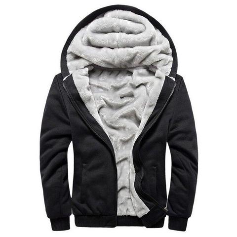 Sudaderas con capucha de los hombres con capucha de lana Casual invierno espesado abrigo hombre de Hombre Sudaderas chaqueta con cremallera chaqueta con capucha ropa de hombre ► Foto 1/6