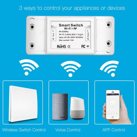 Tuya vida inteligente Wifi inalámbrico interruptor receptor RF de 433mhz Control remoto de temporizador inteligente interruptor inteligente WiFi en casa interruptor de la luz ► Foto 1/4