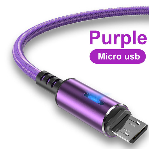 Cable Micro USB 5A LED de carga rápida, Cable de datos para Huawei, Samsung, Xiaomi, accesorios para teléfonos móviles Android, Cables de carga rápida ► Foto 1/6